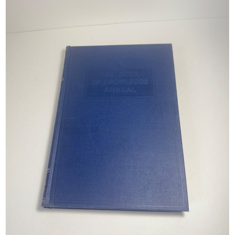 The Book of Knowledge Annual 1951 Grolier Society Vintage Hardcover Blue History
